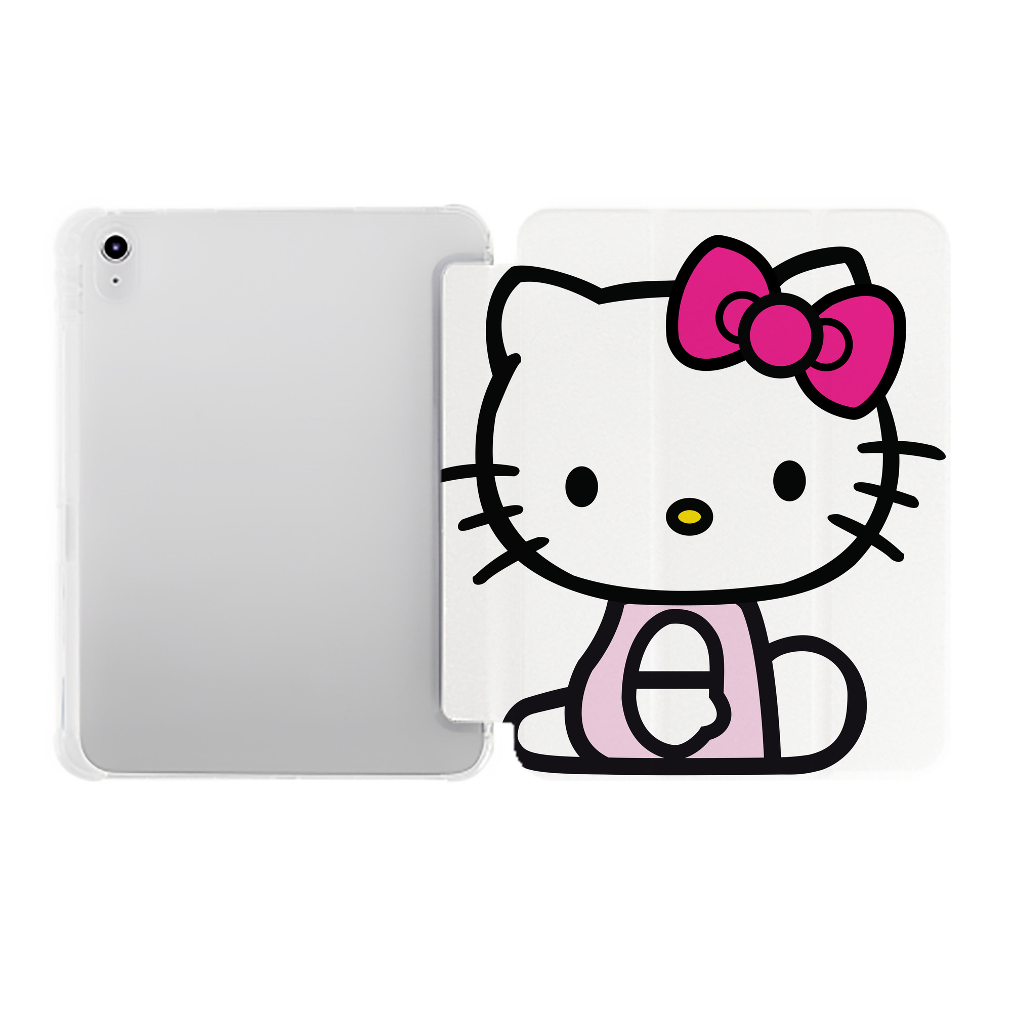 （画像用） Hello Kitty ハローキティ IPad ケース ペン収納付き 三つ折りスタンド PUレザー×シリコン 対応機種9.5/10.5/10.9インチ